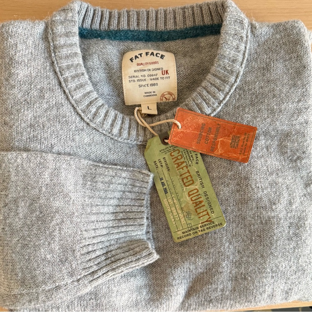 FatFace Grey Marl Men's Sweater- NWT